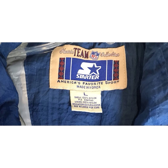 Vintage 90s NFL Dallas Cowboys Starter Zip Up Hooded Jacket Coat Size Large - Picture 8 of 16